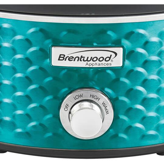 Brentwood Blue 4.5qt. Scallop-Pattern Slow Cooker